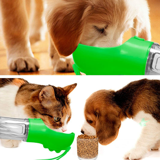 Botella Canina Multifuncional 4 en 1 – ¡Práctica, Portátil y sin Derrames!