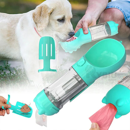 Botella Canina Multifuncional 4 en 1 – ¡Práctica, Portátil y sin Derrames!